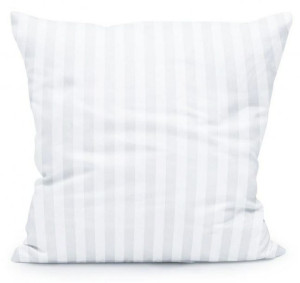 Poszewka adamaszkowa 40x40 Tivoli biała paski 1 cm na zakład 20cm 140 g/m2