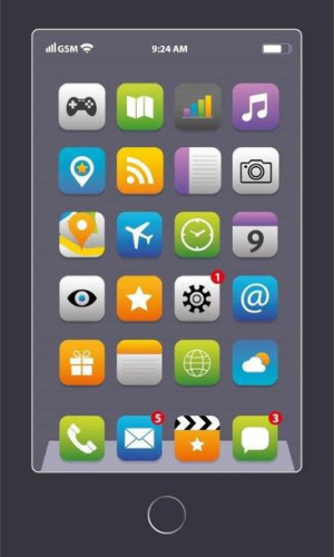 Ręczniczek do przedszkola 30x50 Telefon smartfon grafitowy 1149 emotki dzie