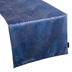 Obrus 40x140 Goja granatowy bieżnik liście miłorzębu Pierre Cardin z błyszc