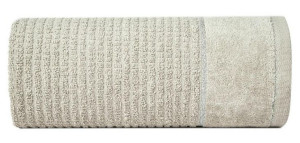 Ręcznik Glory 2 50x90 beżowy z welurową bordiurą i srebrną nicią 500g/m2 fr