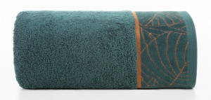 Ręcznik 70x140 Lili 2 turkusowy liście 500g/2 frotte Limited Collection Eur