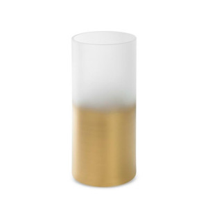 Wazon 15x35 Blanca 7 biały złoty ze szkła artystycznego Limited Collection