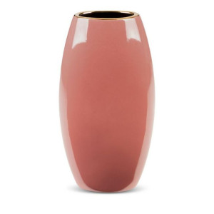 Wazon ceramiczny Sibel 19x12x35 różowy ciemny złoty Eurofirany