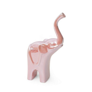 Figurka ceramiczna Simona 1 12x7x24 słoń różowy z perłowym połyskiem 04 Eur