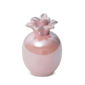 Figurka ceramiczna Simona 1 9x9x14 ananas różowy z perłowym połyskiem 02 Eu
