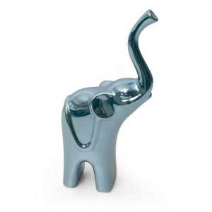 Figurka ceramiczna Simona 2 17x9x34 słoń turkusowa z perłowym połyskiem 03