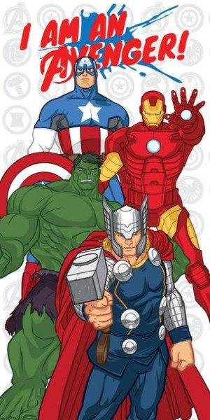 Ręcznik plażowy 70x140 Avengers Kapitan Ameryka 2343 bawełniany