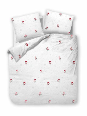 Pościel bawełniana 220x200 biała bałwanki 71461/1 Cottonlove 3