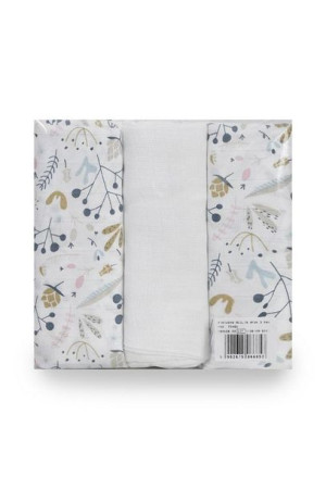 Komplet pieluch muślinowych 3 szt 70x80 2 szt kwiatki 1 szt tetrowa Muslin