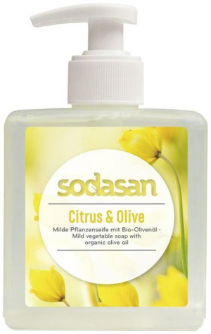 Mydło w płynie cytrusowo - oliwkowe 300ml bio (dozownik)  Sodasan