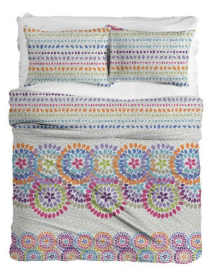 Pościel satynowa 160x200 rozeta kolorowa R17 deSatin 1 Ranforce