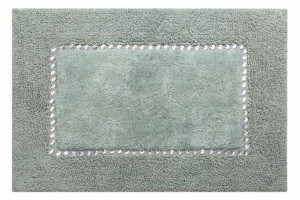 Dywanik 60x90 Chic miętowy z bawełny zdobiony kryształkami w stylu glamour