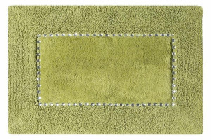 Dywanik 75x150 Chic oliwkowy z bawełny zdobiony kryształkami w stylu glamou