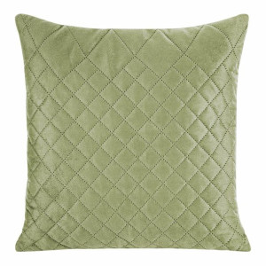 Poszewka dekoracyjna 40x40 Luiz 3 zielona jasna welurowa geometryczna