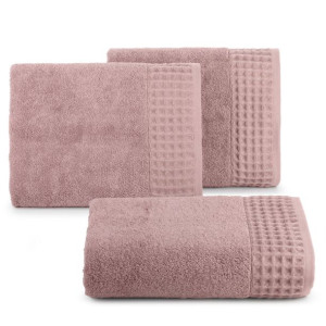 Ręcznik Avinion 70x140  liliowy frotte z ozdobną bordiurą z wzorem wafla 50