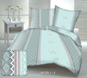 Poszewka z kory 40x40 miętowa orient kokardy A1129-1E