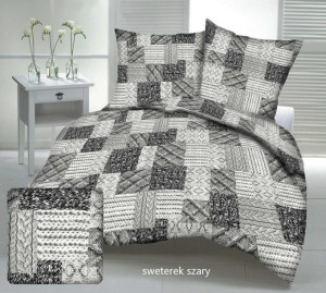 Poszewka z kory 70x80 sweterek szary