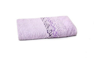 Ręcznik Rosso 70x140 wrzosowy frotte 500 g/m2 jednobarwny żakardowy z bordi
