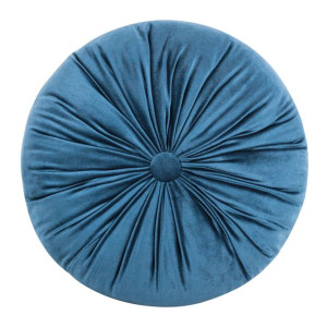 Poduszka dekoracyjna 40 cm Velvet niebieska welurowa okrągła Eurofirany