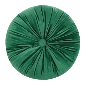 Poduszka dekoracyjna 40 cm Velvet zielona ciemna welurowa okrągła Eurofiran