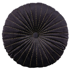 Poduszka dekoracyjna 40 cm Velvet czarna welurowa okrągła Eurofirany