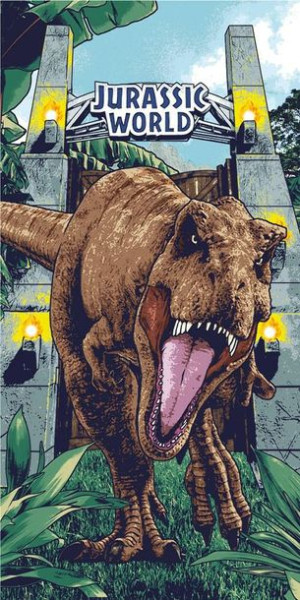 Ręcznik plażowy 70x140 Park Jurajski dinozaur 0783 Jurassic World Park bawe