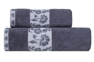 Ręcznik Flora 50x90 grafitowy 450 g/m2 frotte
