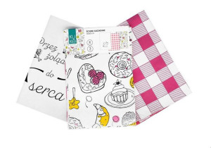 Komplet ścierek kuchennych 3 szt. 40x60 słodko Kuke bawełniane