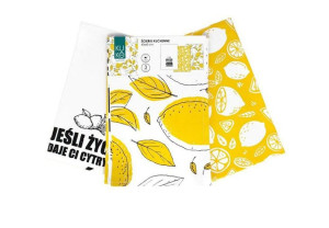 Komplet ścierek kuchennych 3 szt. 40x60 cytryny Kuke bawełniane