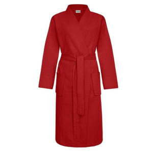 Szlafrok gofrowany czerwony XXL bawełniany Kimono Gofer