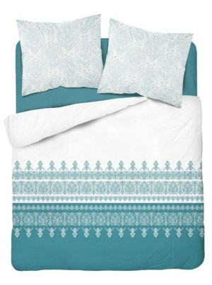Pościel bawełniana 220x200 biała miętowa ornamenty 3777 B Bawełna 5