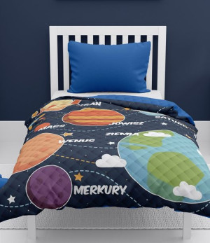 Narzuta dziecięca 170x210 kosmos granatowa K_49 113 Bedspread