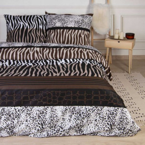 Pościel bawełniana 160x200 Cheta Coffee beżowa brązowa cętki Cottonlove Exc