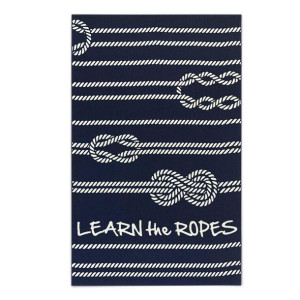 Ręcznik plażowy 100x160 Rope granatowy biały pasy frotte 550 g/m2 9181