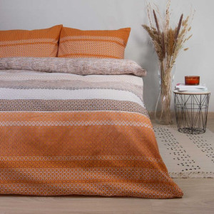 Pościel bawełniana 180x200 pomarańczowa geometria 71469/1 Cottonlove 6