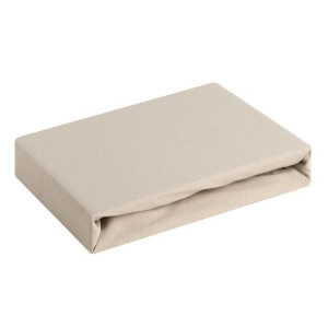 Prześcieradło jersey z gumką 120x200 beżowe na wysoki materac 25 cm 160 g/m
