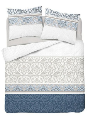 Pościel flanelowa 160x200 Ornamenty szara niebieska 4148 A Flanela 2022