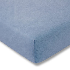 Prześcieradło welurowe z gumką 100x200   160 niebieskie 175g/m2 Estella