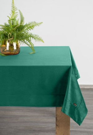 Obrus dekoracyjny 145x350 Velvet zielony ciemny welurowy Eurofirany