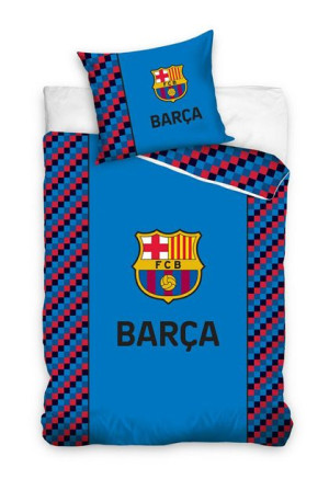 Pościel bawełniana 140x200 FC Barcelona herb poszewka 70x90 dla kibica Carb