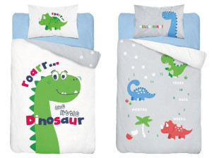 Pościel bawełniana 100x135 dinozaur zielona 3953 B Mayamoo 105