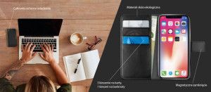 PURO Booklet Wallet Case - Etui iPhone XR z kieszeniami na karty + stand up