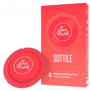 Cienkie Delikatne Prezerwatywy Love Match 6szt