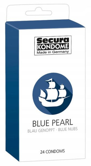 Prezerwatywy Secure Blue Pearl Z Wypustkami 24 Szt