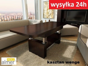 Ławostół L15 podnoszony rozkładany WENGE CIEMNE 120(+2x40)x70 w60(+15)