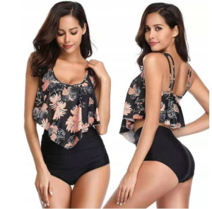 Strój Kąpielowy Bikini Wkładki Boho Wysoki Stan/ L