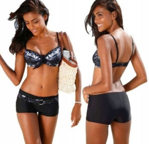 Strój Kąpielowy Push Up Bikini Szorty Bokserki Xl