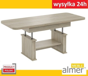 Ławostół L15 podnoszony rozkładany DĄB SONOMA 120(+2x40)x70 w60(+15)