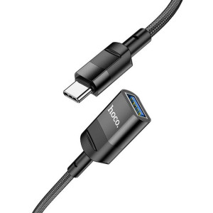 Hoco kabel USB żeński/OTG do Typ C 3A U107 1,2m czarny