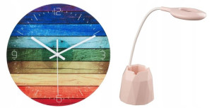 Zegar Ścienny Rainbow Ze-01 + Lampka Gratis